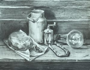 Nature-morte avec les trésors du grenier”, 80x60cm