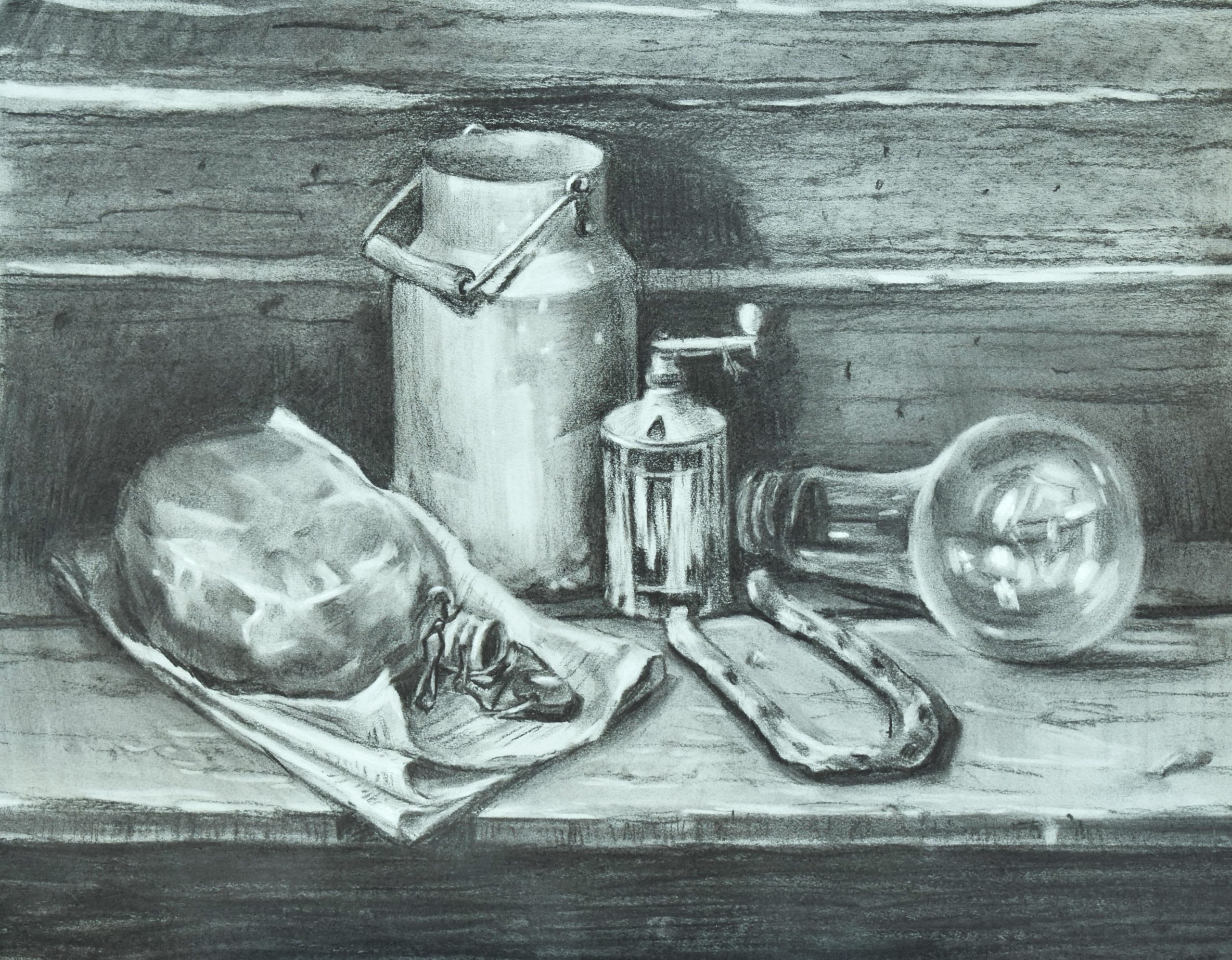 Nature-morte avec les trésors du grenier”, 80x60cm
