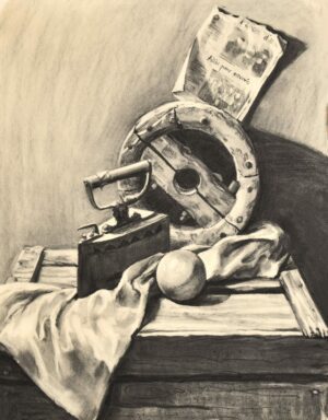 Nature-morte avec les trésors du grenier”, 80x60cm