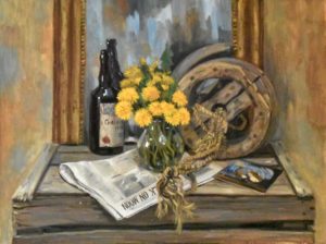 “Nature-morte avec des pissenlits”, 80x60cm